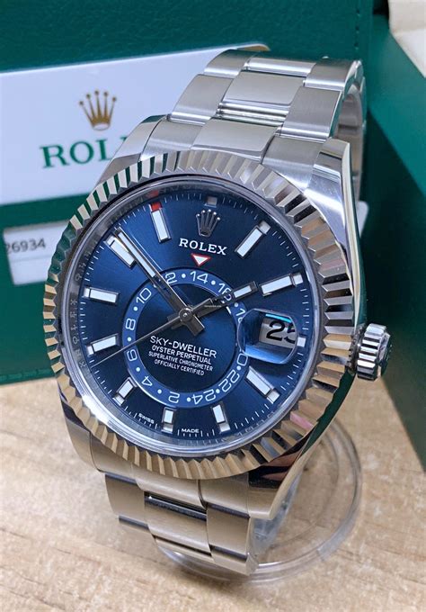 rolex sky dweller steel blue